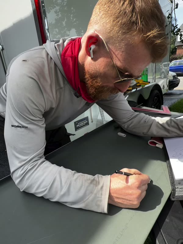 Marking a metal panel for a custom cut